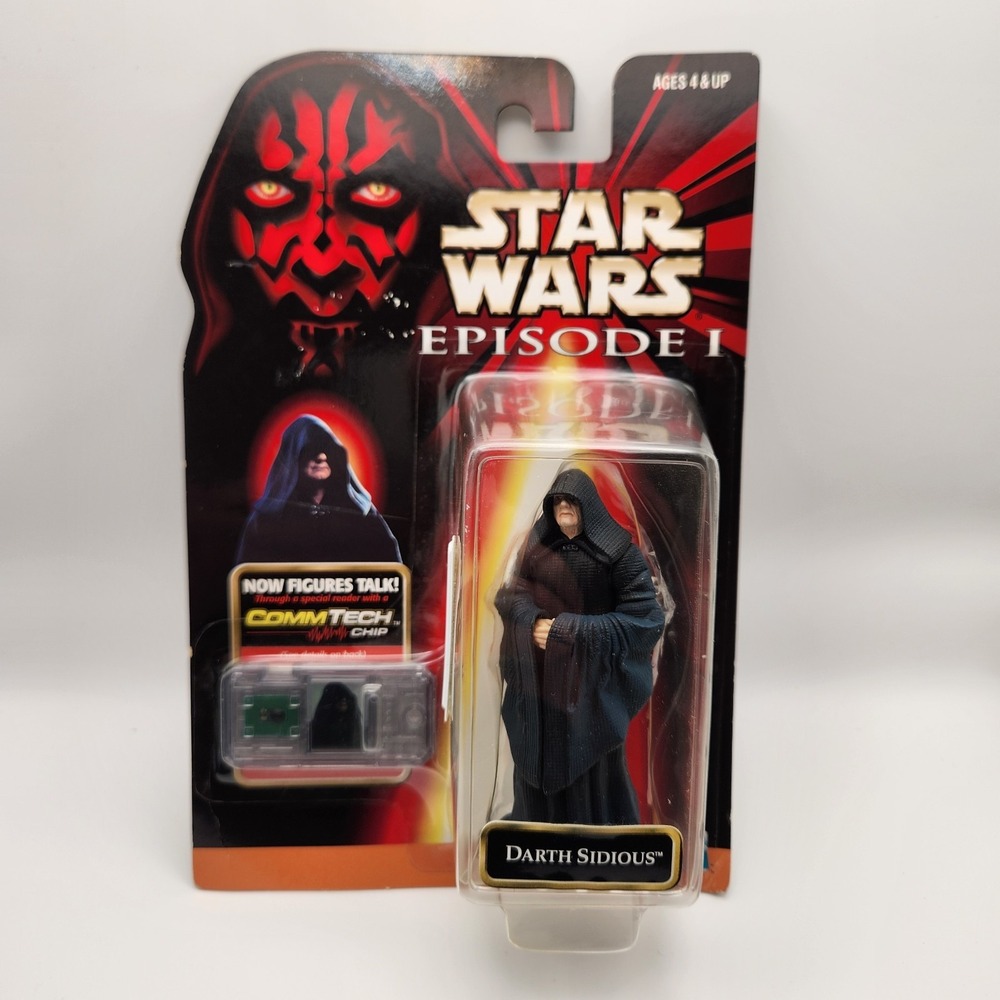 Star Wars Episode 1 Basic Figures Darth Sidious Action Figure Comm Tech Chip